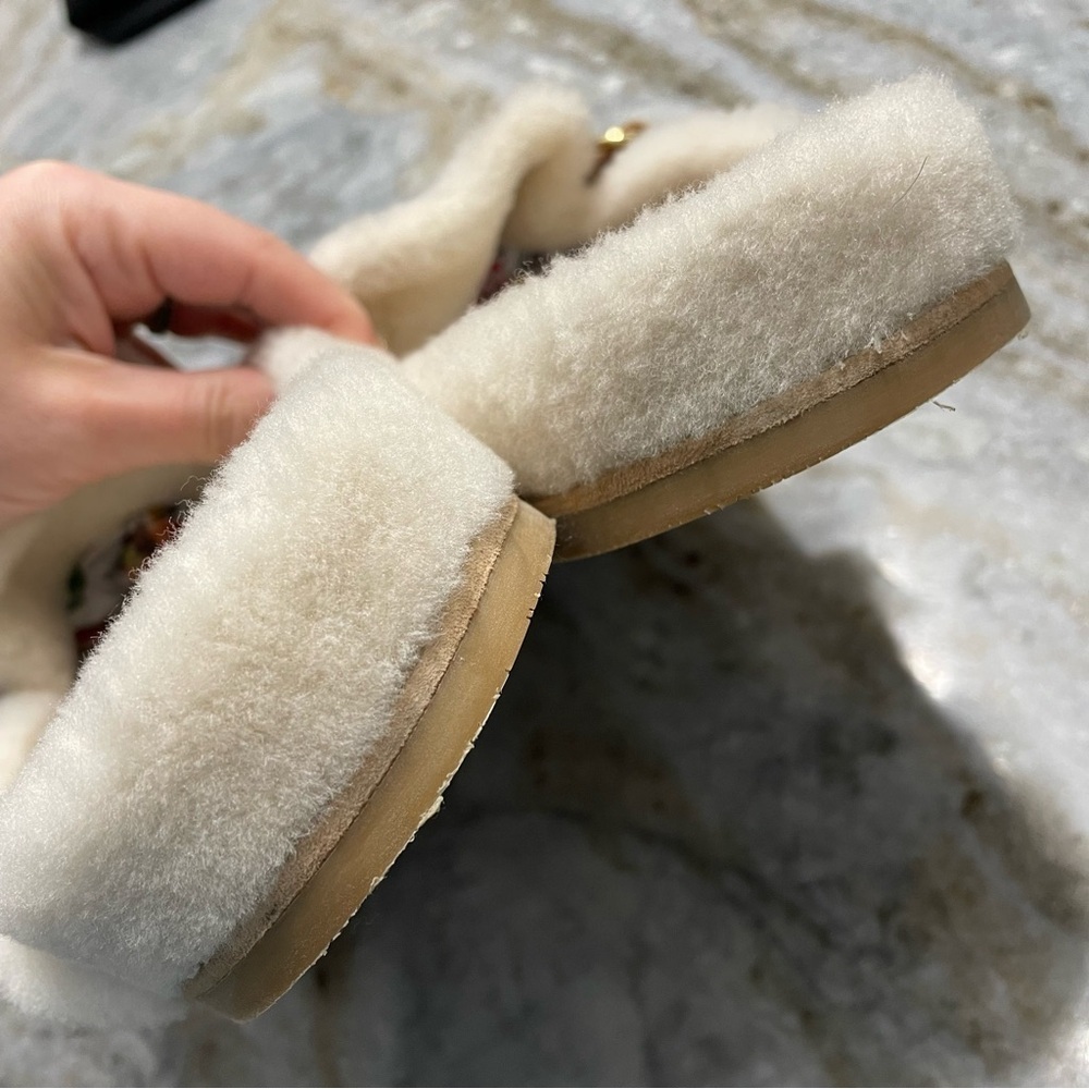 Stuart Weitzman Cozy Luxering Suede & Shearling Clog Slippers - Picture 9 of 13